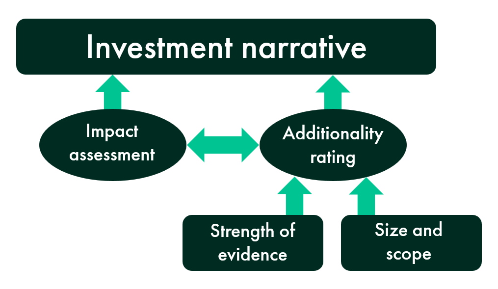 Graphic explaining how additionality factors into investment decisions